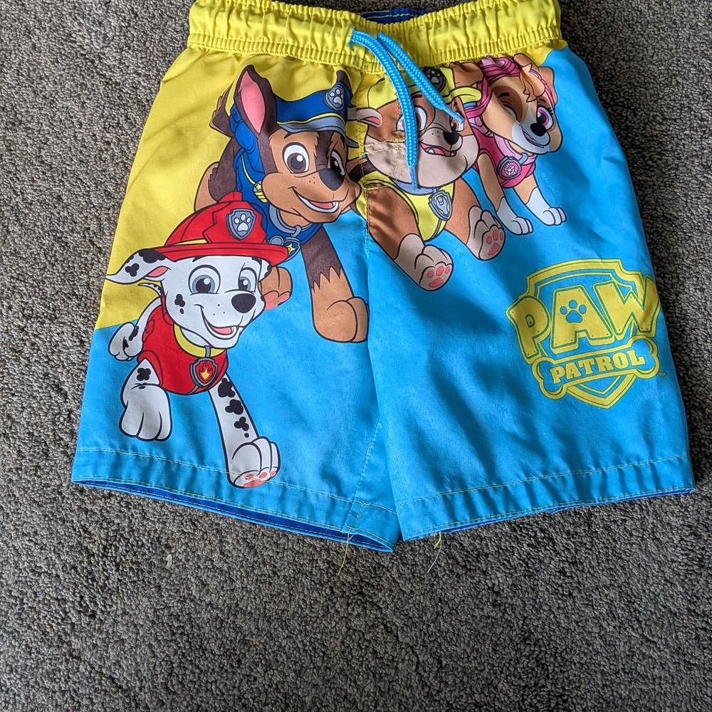 Nickelodeon Paw Patrol Blue and Yellow Kids Swim Trunks